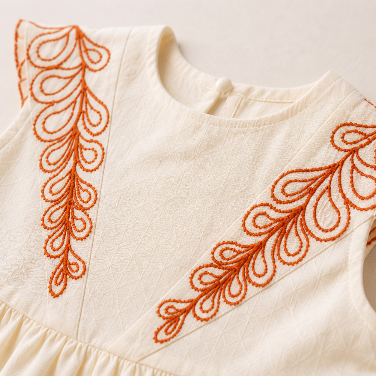 Ensemble Duo Bohème – Top à Broderies & Bloomers Terracotta