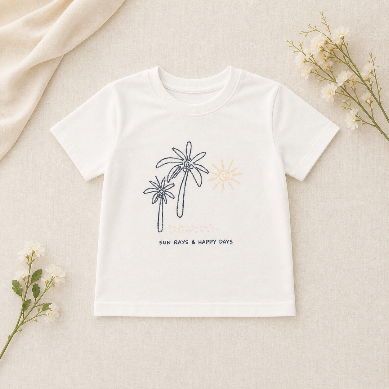 Ensemble d'Été 3 Pièces « Sun Rays » – Chemise, T-shirt &amp; Short