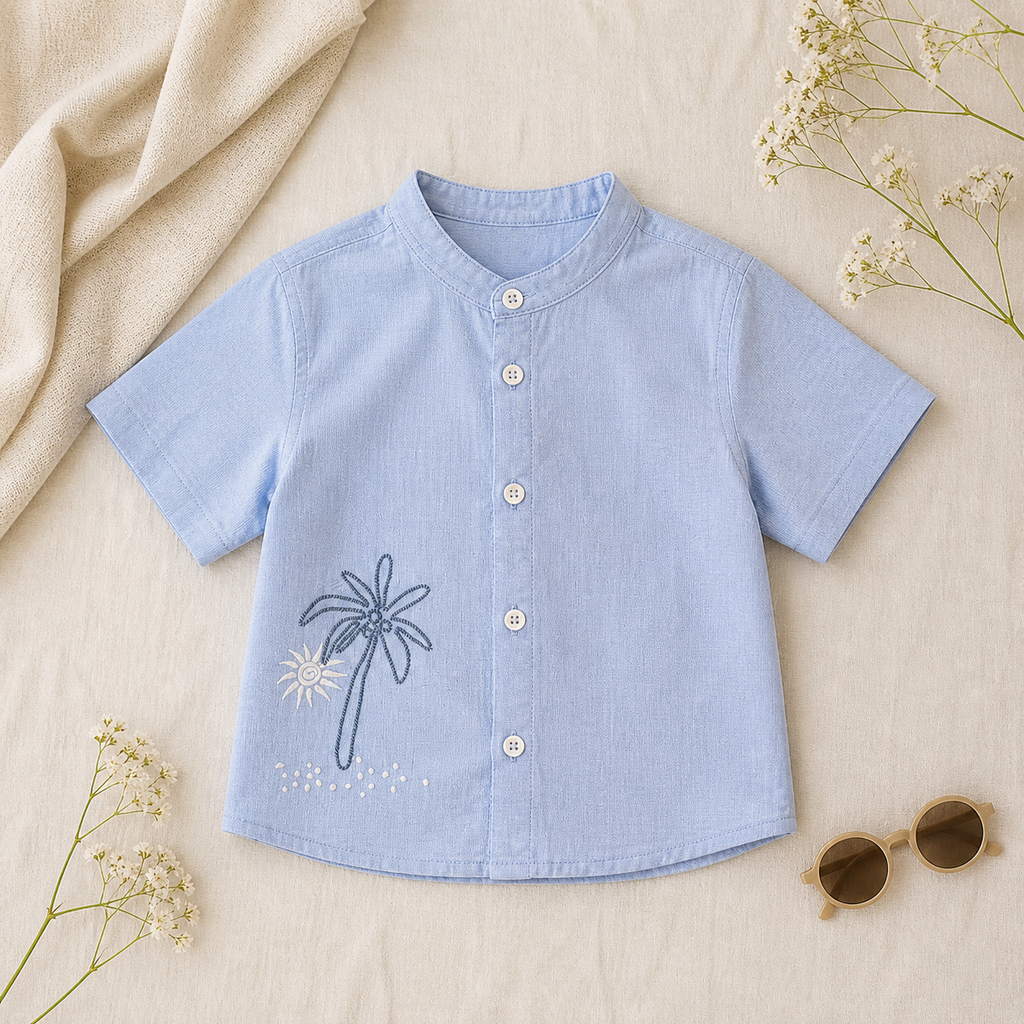 Ensemble d'Été 3 Pièces « Sun Rays » – Chemise, T-shirt &amp; Short