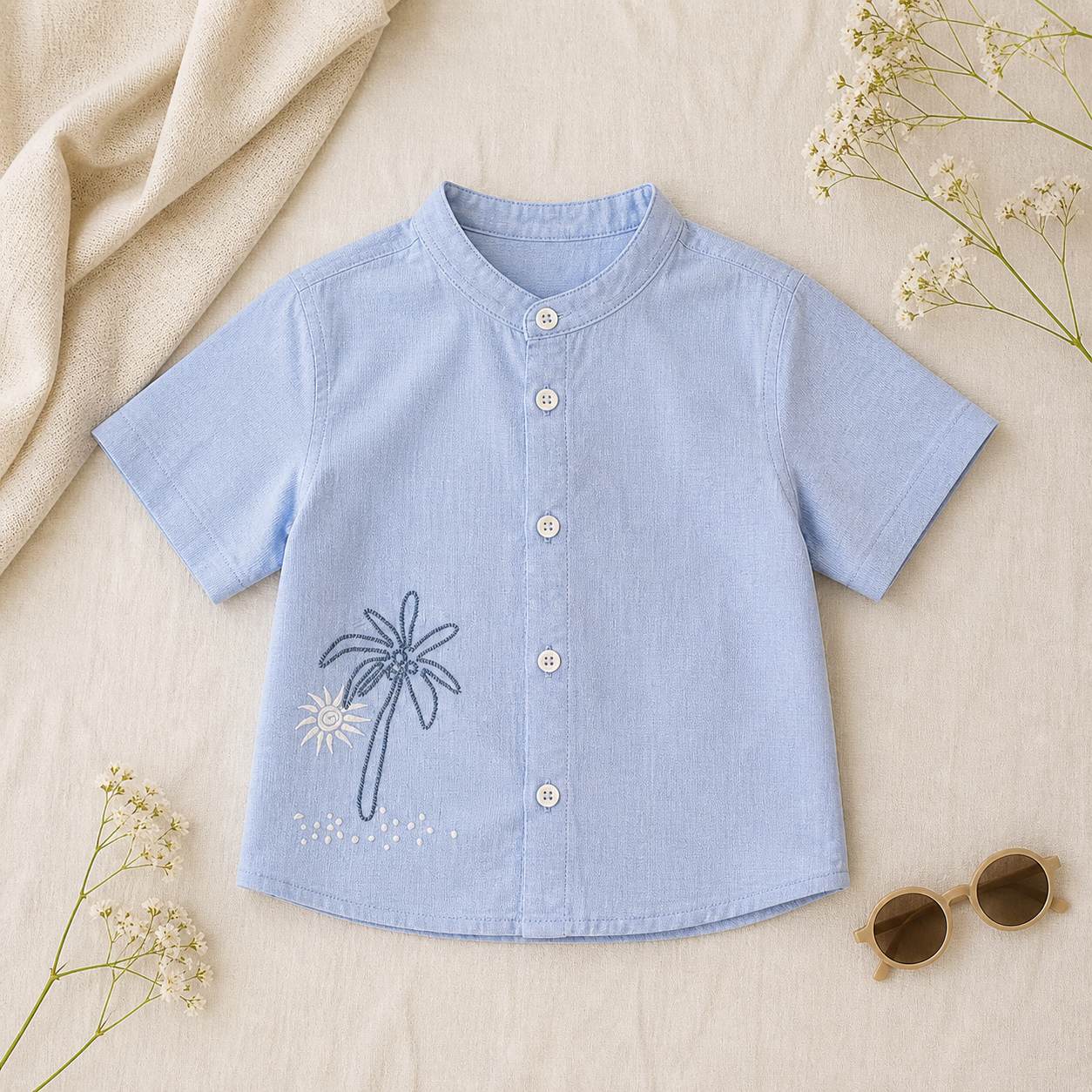 Ensemble d'Été 3 Pièces « Sun Rays » – Chemise, T-shirt &amp; Short