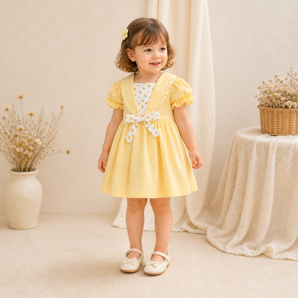 Robe d'Été Fleurie à Col Marin