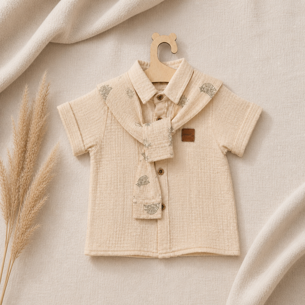 Ensemble Duo Explorateur  Chemise en Gaufre & Short Vert Olive