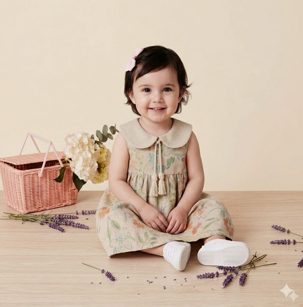 "Printemps" Robe fleurie avec col Peter Pan