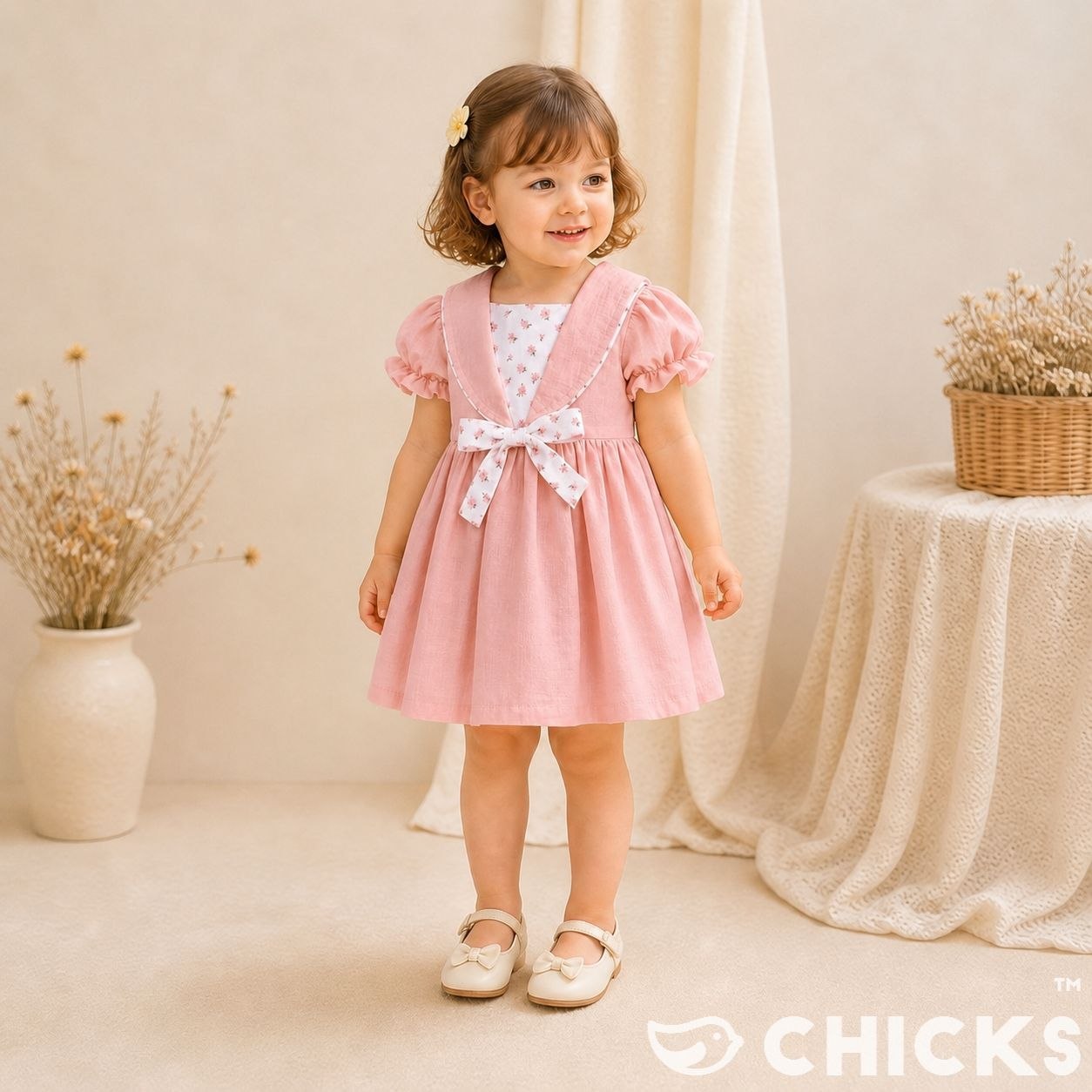 Robe d'Été Fleurie à Col Marin