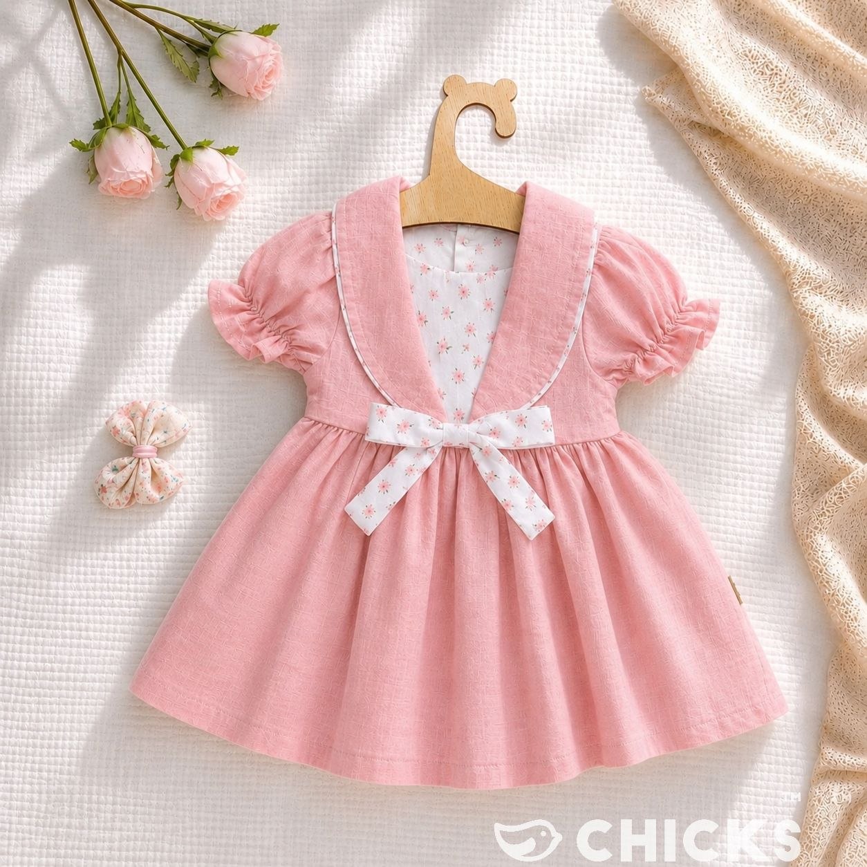 Robe d'Été Fleurie à Col Marin